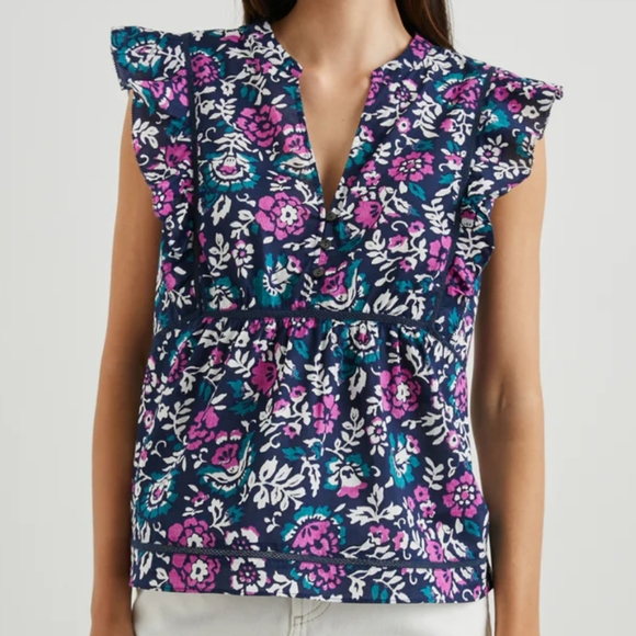 NWOT....Rails Misha top Woodblock Floral... Medium - Picture 1 of 9